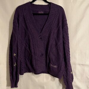 Taylor Swift Speak Now Deep Purple Cable Knit Cardigan